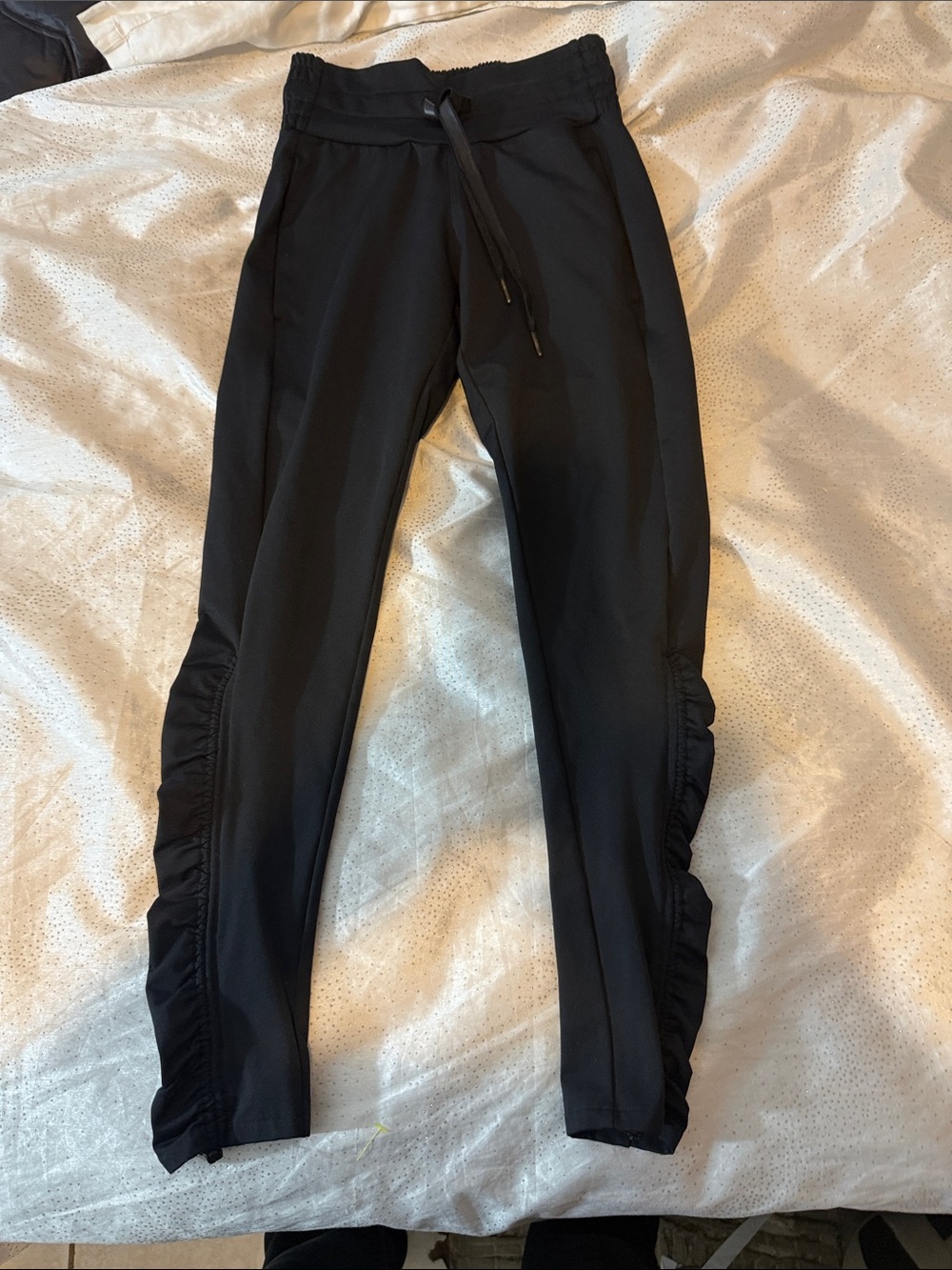 Jo+jax Black Ruched Side Drawstring Joggers for fits size L